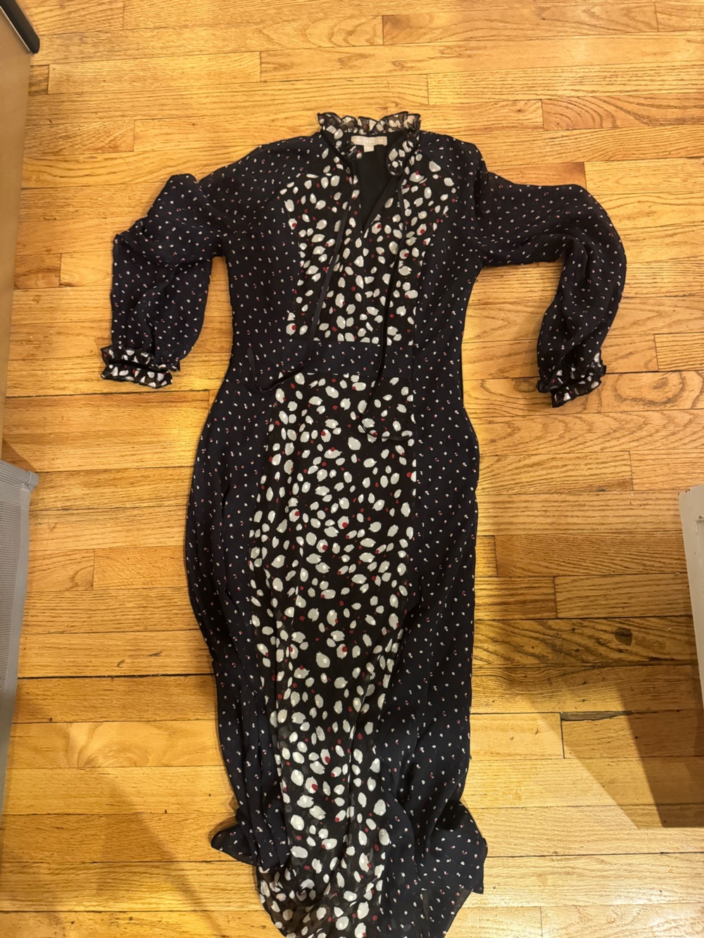 Chelsea28 Navy Multi-Print Long Sleeve Midi Dress